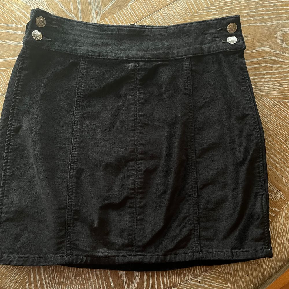 Free People Y2K Black Cotton‎ Velvet Mini Skirt size 29